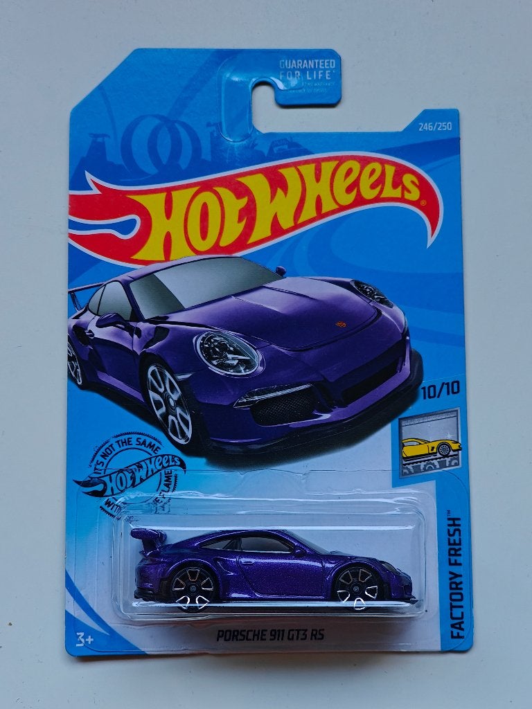 Hot Wheels Porsche 911 GT3 RS Paars Factory Fresh 2019, Hobby en Vrije tijd, Ophalen of Verzenden, Zo goed als nieuw, Auto