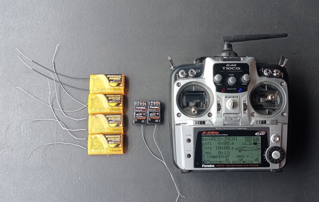 Futaba T10CG Zender met 6 ontvangers, Ophalen, Gebruikt