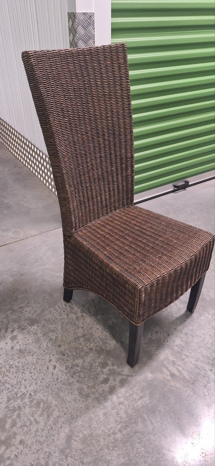 6 rieten stoelen , bruin , hoge leuning, Enlèvement, Brun