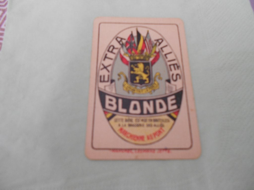 1 dos de carte BRASSERIE ALLIES (Marchienne-au-pont), Enlèvement ou Envoi, Comme neuf, Carte(s) à jouer