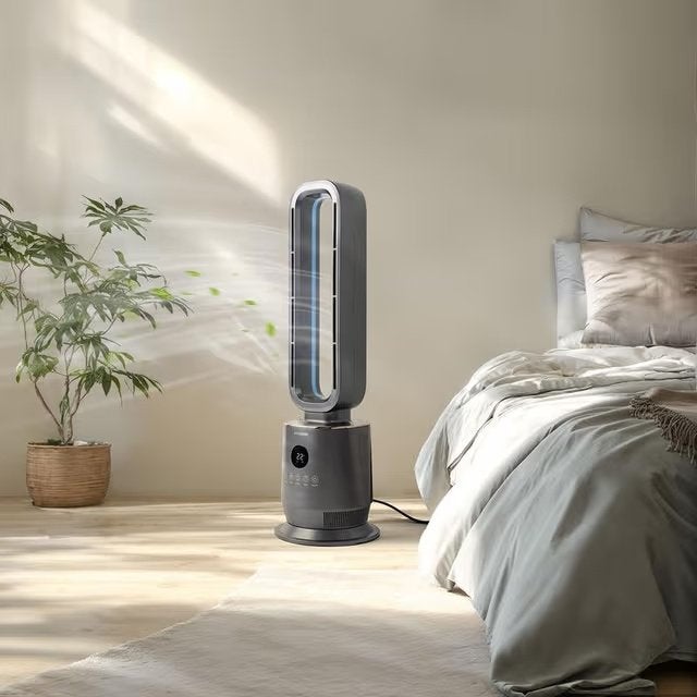 Hyundai bladeless ventilatorkachel - donkergrijs, Elektronische apparatuur, Luchtbehandelingsapparatuur, Ophalen, Gebruikt, Luchtbehandeling-accessoire