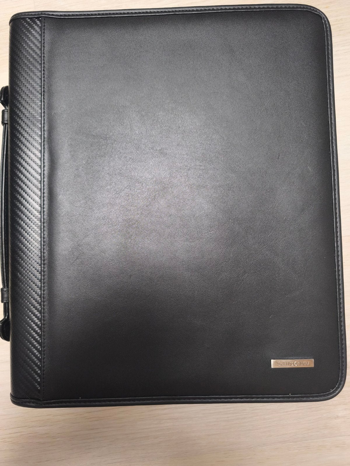Samsonite zwarte lederen organizer, Handtassen en Accessoires, Tassen | Schoudertassen, Zwart, Zo goed als nieuw, Leer, Ophalen