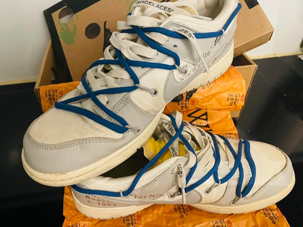 Te koop Nike Dunk Low Off-White lot 11 nr 22 maat 44, Ophalen, Wit, Zo goed als nieuw, Sneakers