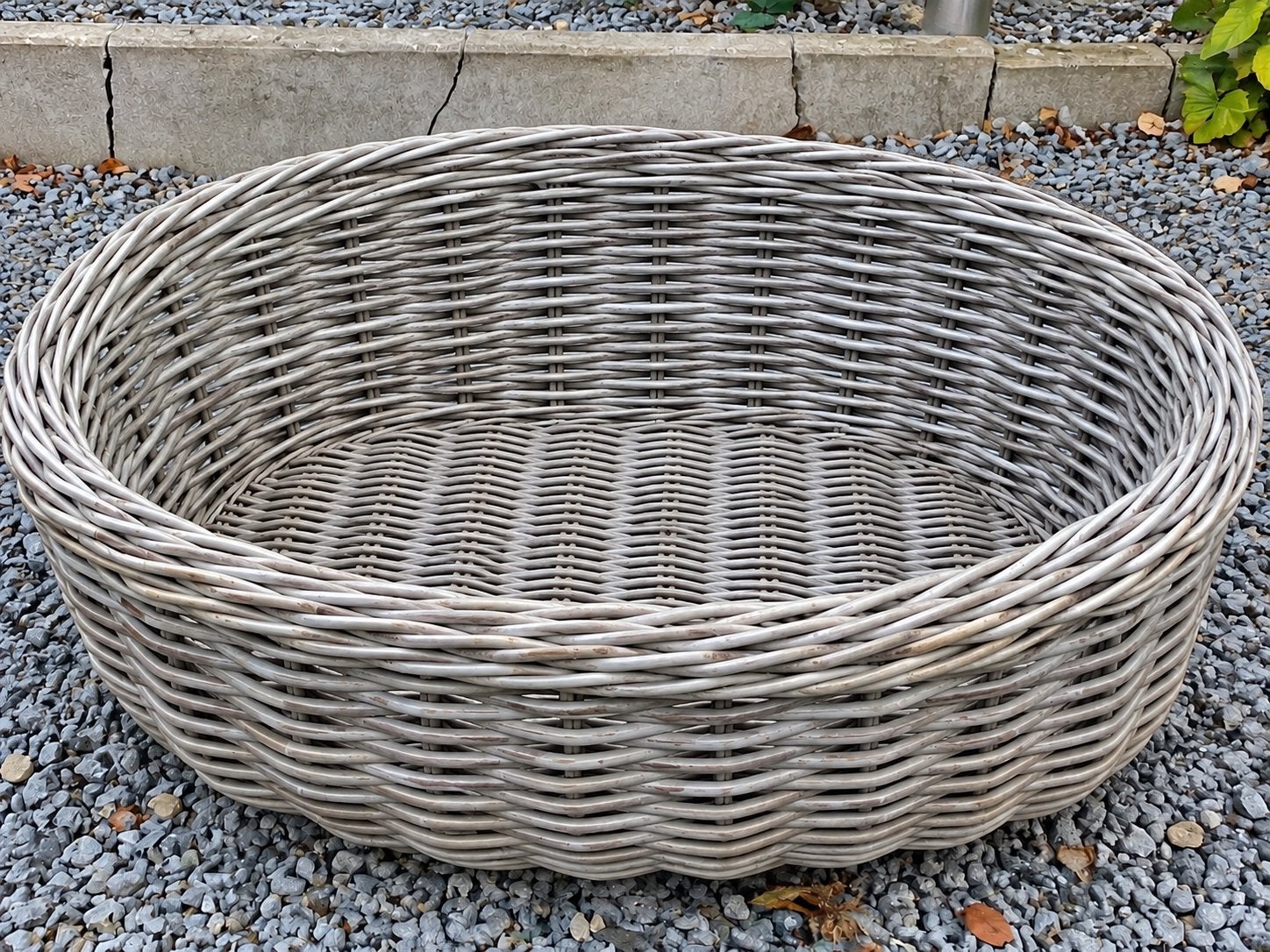 Grote grijze rieten mand / korf – nieuw, Maison & Meubles, Accessoires pour la Maison | Plataux & Paniers, Enlèvement, Comme neuf