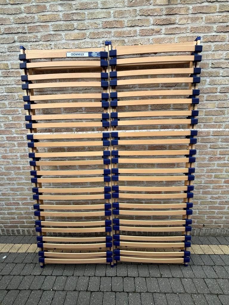 2 Verstelbare lattenbodems, crownflex bedding,, Ophalen, 70 cm of minder, Tweepersoons, Zo goed als nieuw