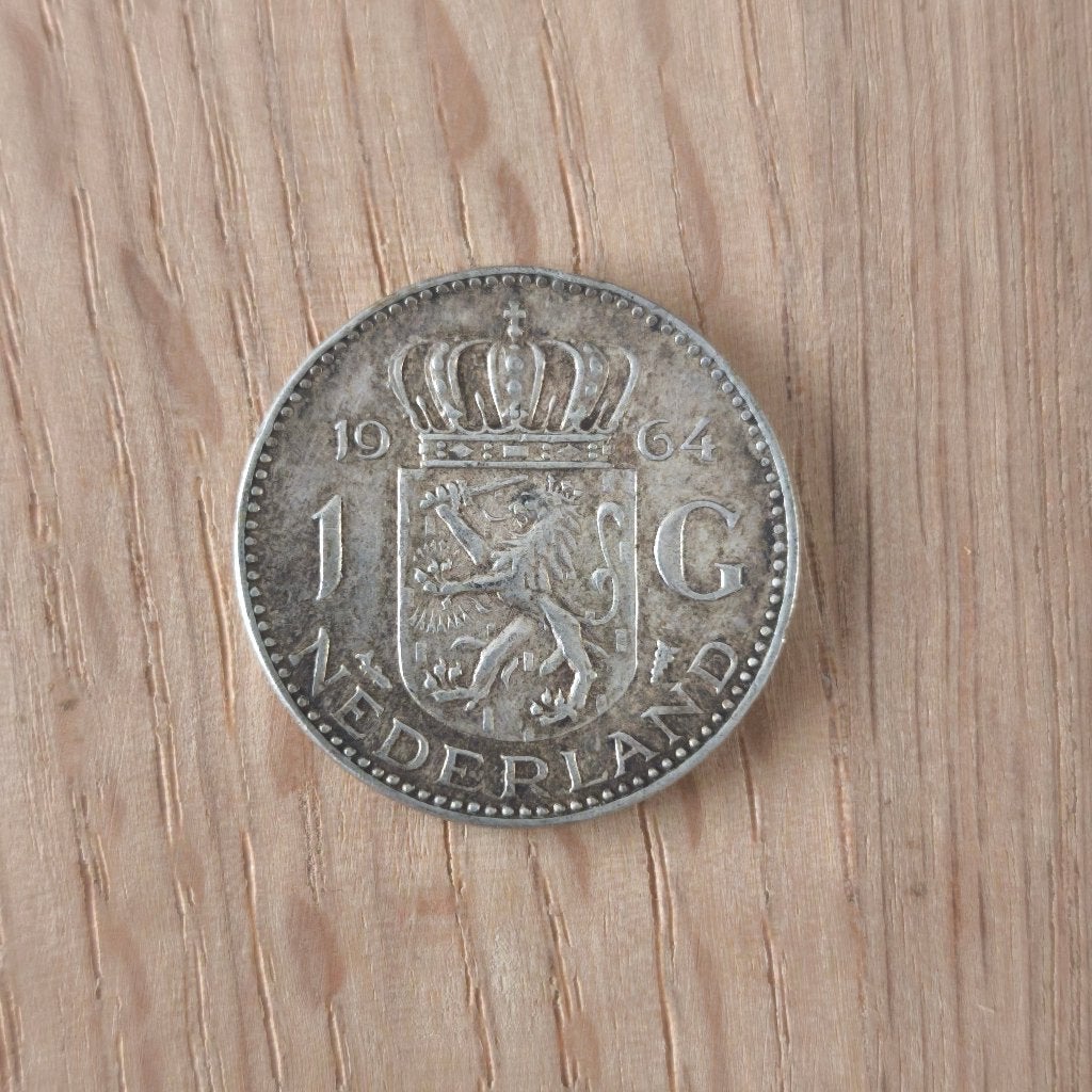 Zilveren 1 Gulden 1964 Nederland (Juliana) – Prachtige staat, Postzegels en Munten, Munten | Nederland, 1 gulden, Koningin Juliana