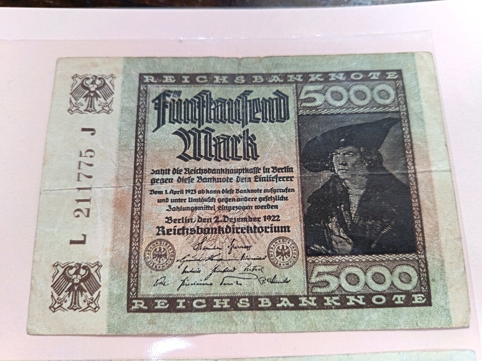 Ancien billet (5), Enlèvement ou Envoi