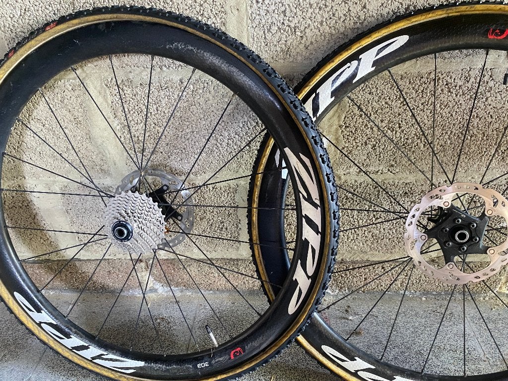 Roues de cyclocross avec pneus et cassettes, Overige merken, Utilisé, Carbone, Roue
