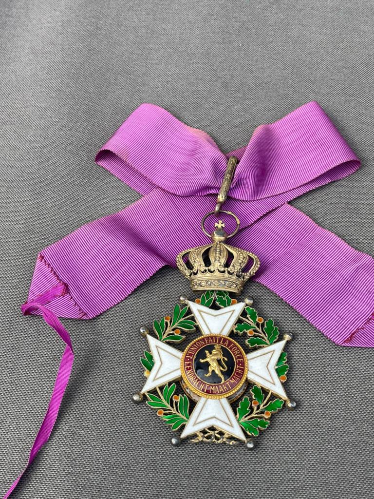 Leopoldsorde tweetalig NL FR massief zilver, Verzamelen, Militaria | Algemeen, Ophalen of Verzenden