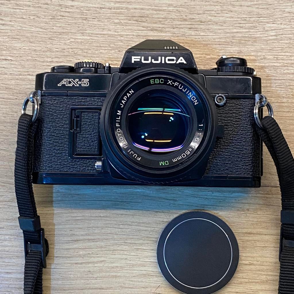 Fujica AX-5, X-Fujinon 50mm f1.6* als nieuw, Ophalen of Verzenden, Zo goed als nieuw, Spiegelreflex, Fuji