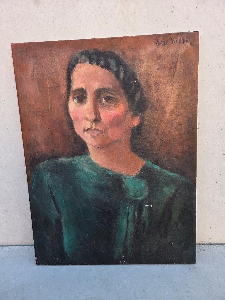 M. De Keyzer ; peinture : « Femme aînée », expressionnisme, Enlèvement