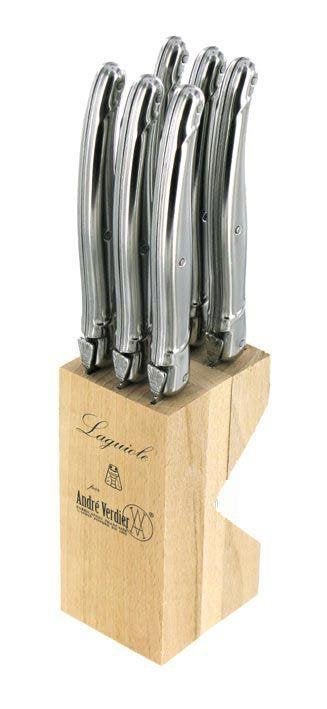 Laguiole Messenblok met 6 Steakmessen 1,2mm Inox | Nieuw, Huis en Inrichting, Bestekset, Ophalen of Verzenden, Messenset, Inox of Chroom