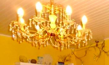 Très beau lustre en cristal véritable en très bon état, Maison & Meubles, Enlèvement, Utilisé, Autres matériaux, Cristal