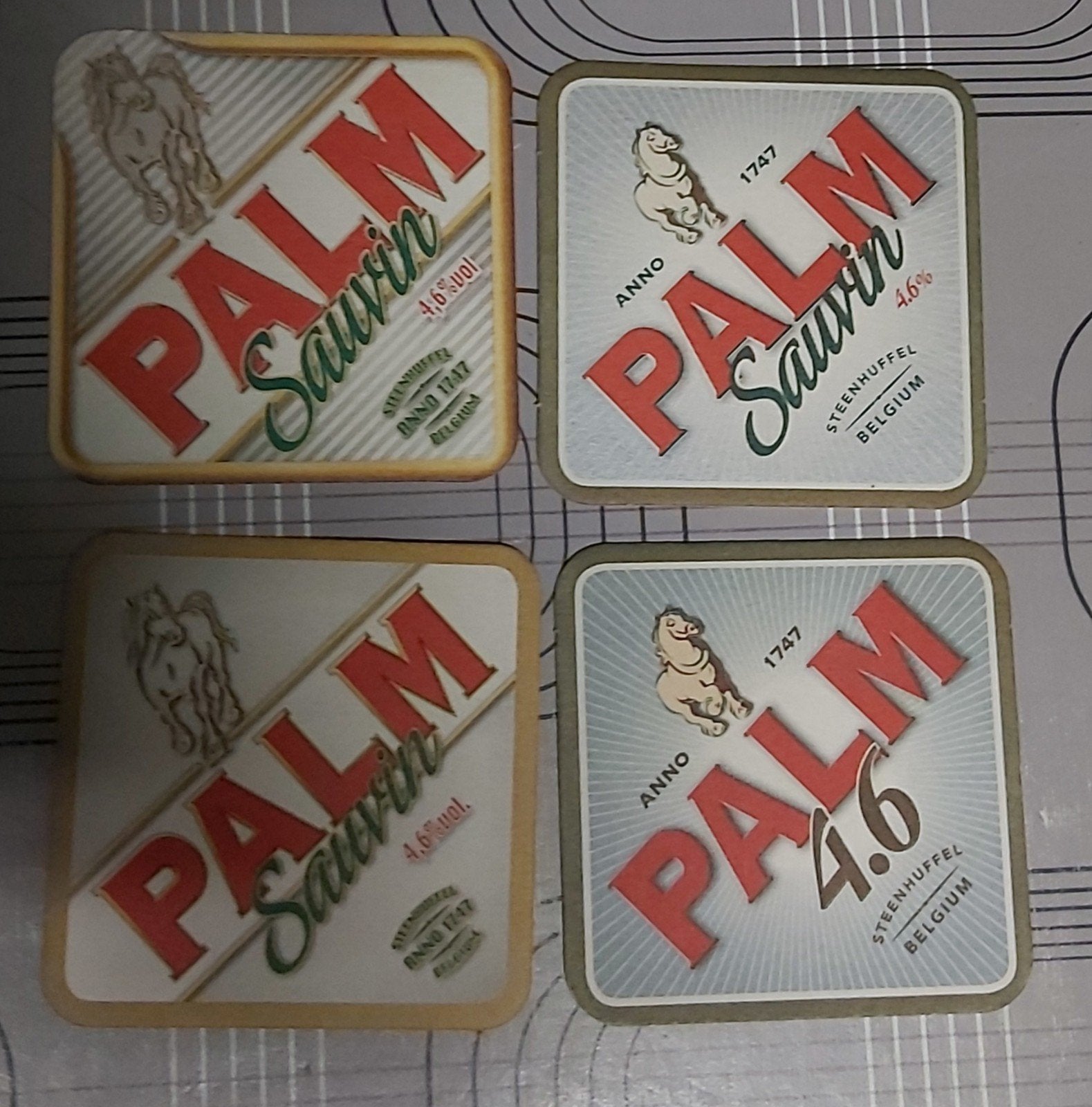 Palm sauvin bierviltjes 4 stuks, Ophalen of Verzenden, Palm
