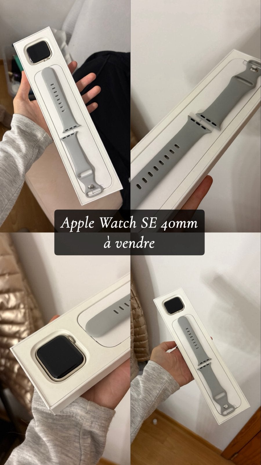 Apple watch SE 40mm, Étanche, Gris, IOS, Comme neuf