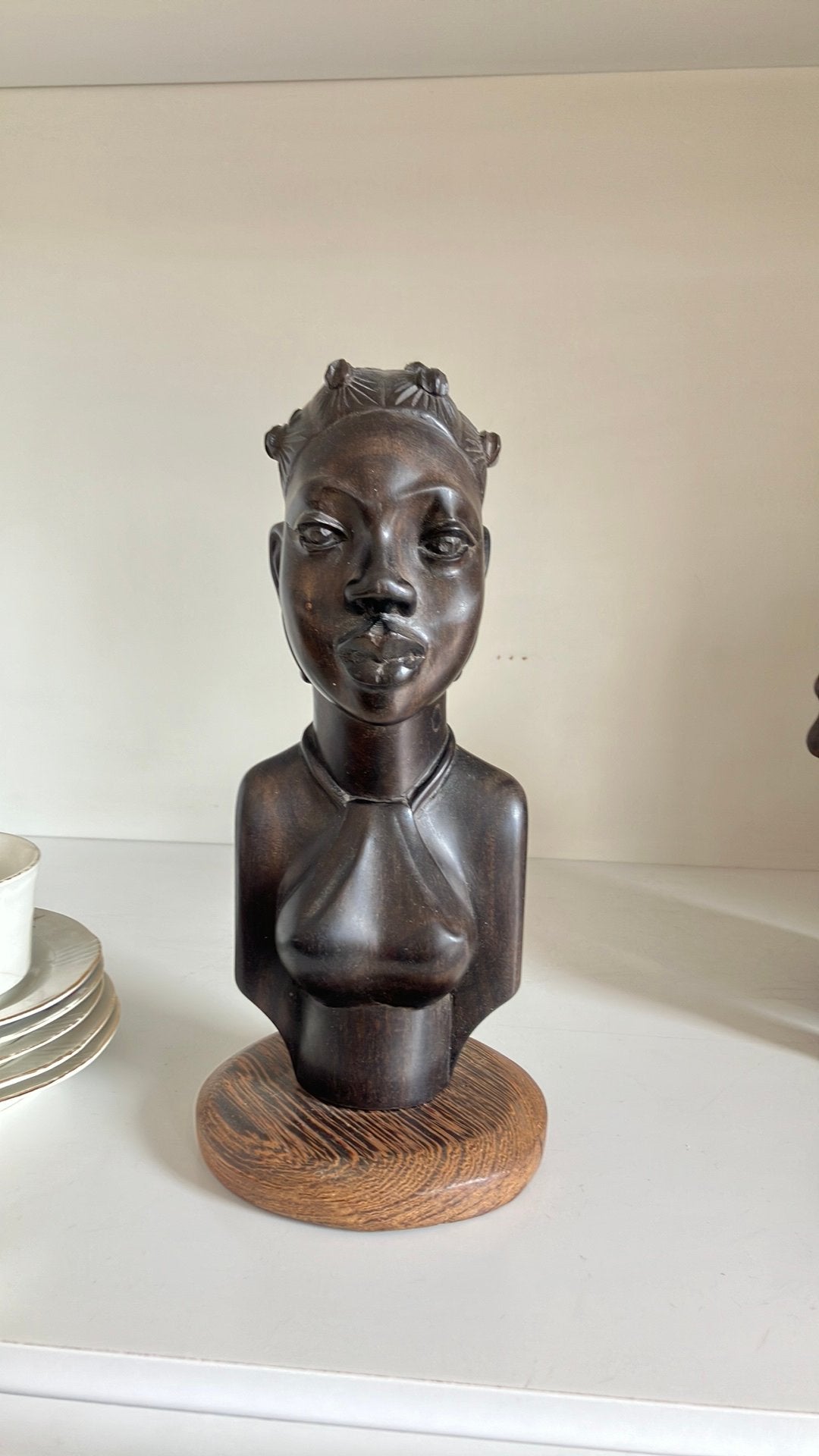 Houten beeldje Botswana origineel, Ophalen of Verzenden, Afrika, Buste, Vrouw