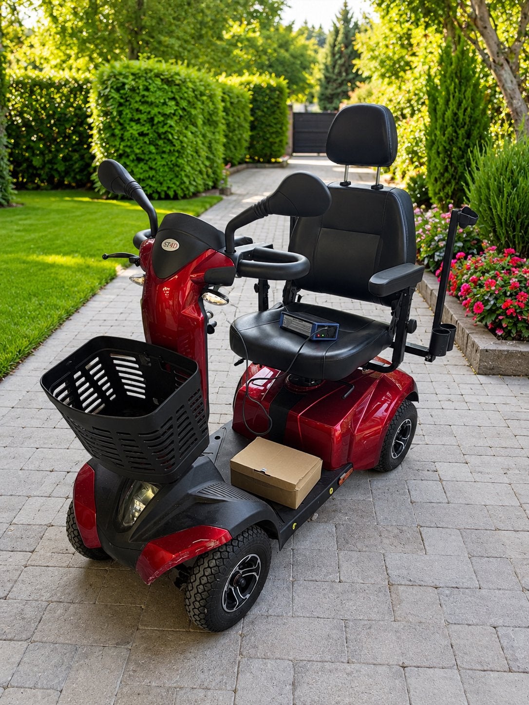 Scootmobiel ST4D + 2 NIEUWE batterijen met factuur, Ophalen, Zo goed als nieuw, 46 km of meer, 11 t/m 15 km/u