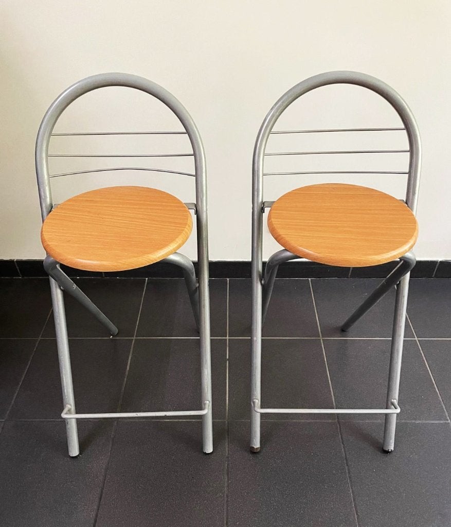 2 tabourets de bar avec dossier, 2 tabourets, 30 à 60 cm, Enlèvement, Utilisé