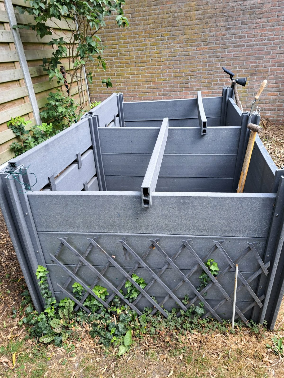 Handige, grote grijze Compostbakken 1,20X1,20X1M (X 2), Enlèvement, Comme neuf