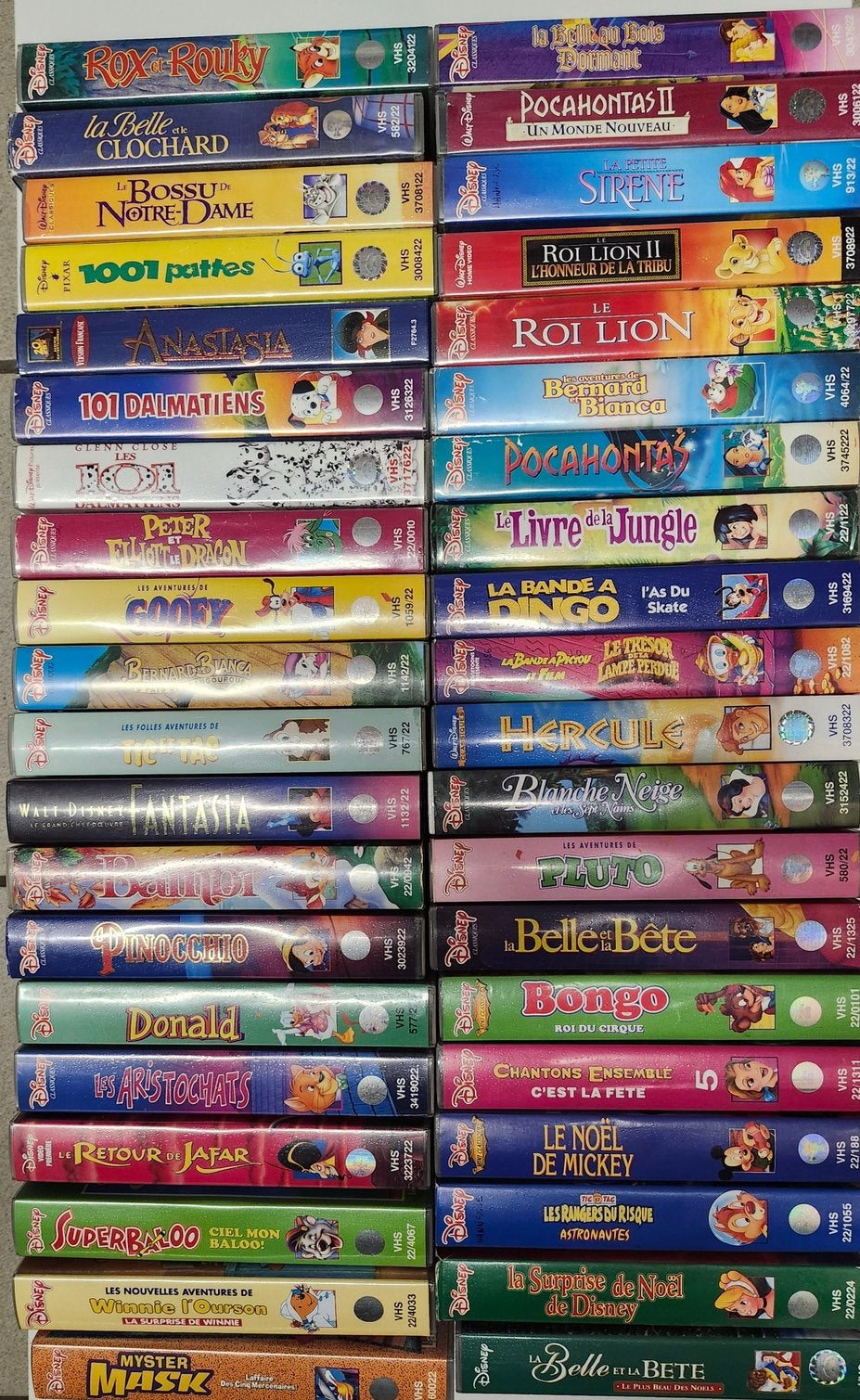 Lot de 51 cassettes VHS pour enfants dont 40 Disney, Ophalen, Gebruikt, Kinderprogramma of -film, Frans