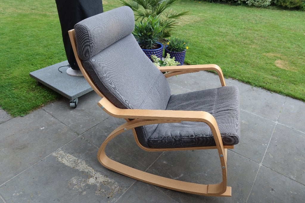 Fauteuil à bascule Ikea avec coussin gris, 75 à 100 cm, Moins de 150 cm, Une personne, Enlèvement