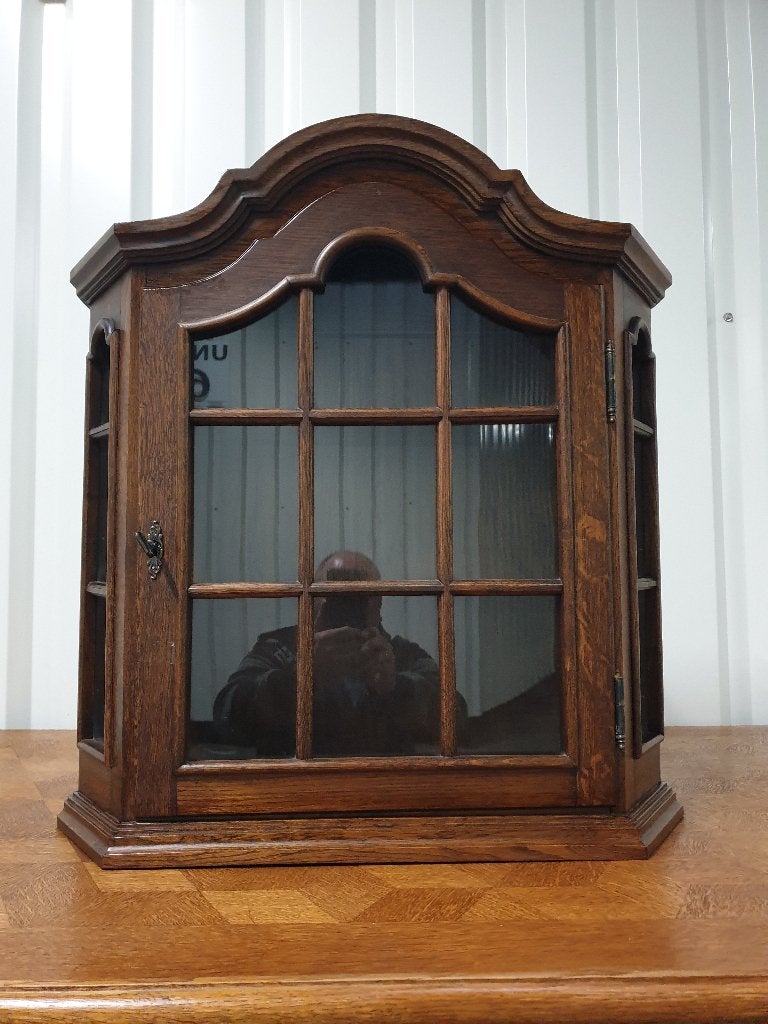 Vintage, kleine kastje., Ophalen, Gebruikt, Eikenhout, Met deur(en)