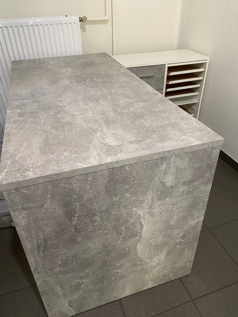 Bureau, Enlèvement, Utilisé, Gris, Bureau d'angle