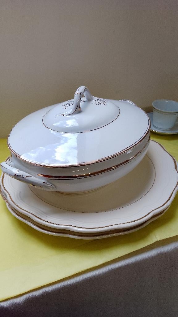 vintage servies wit met gouden randje, Ophalen, Overige materialen, Gebruikt, Overige typen