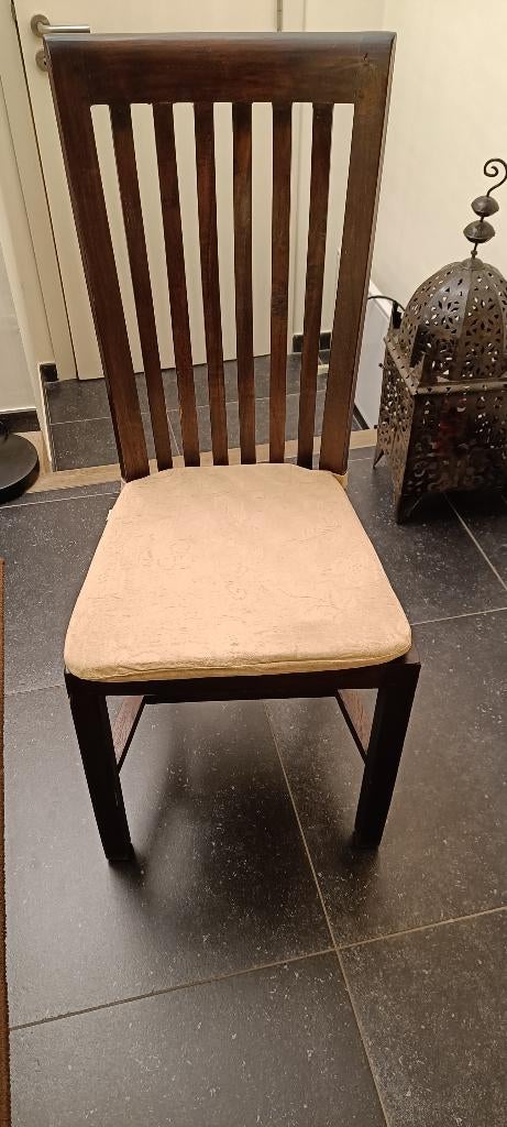 6 chaises salle à manger en bois - Bon état, Brun, Enlèvement, Classique/Rustique, Bois