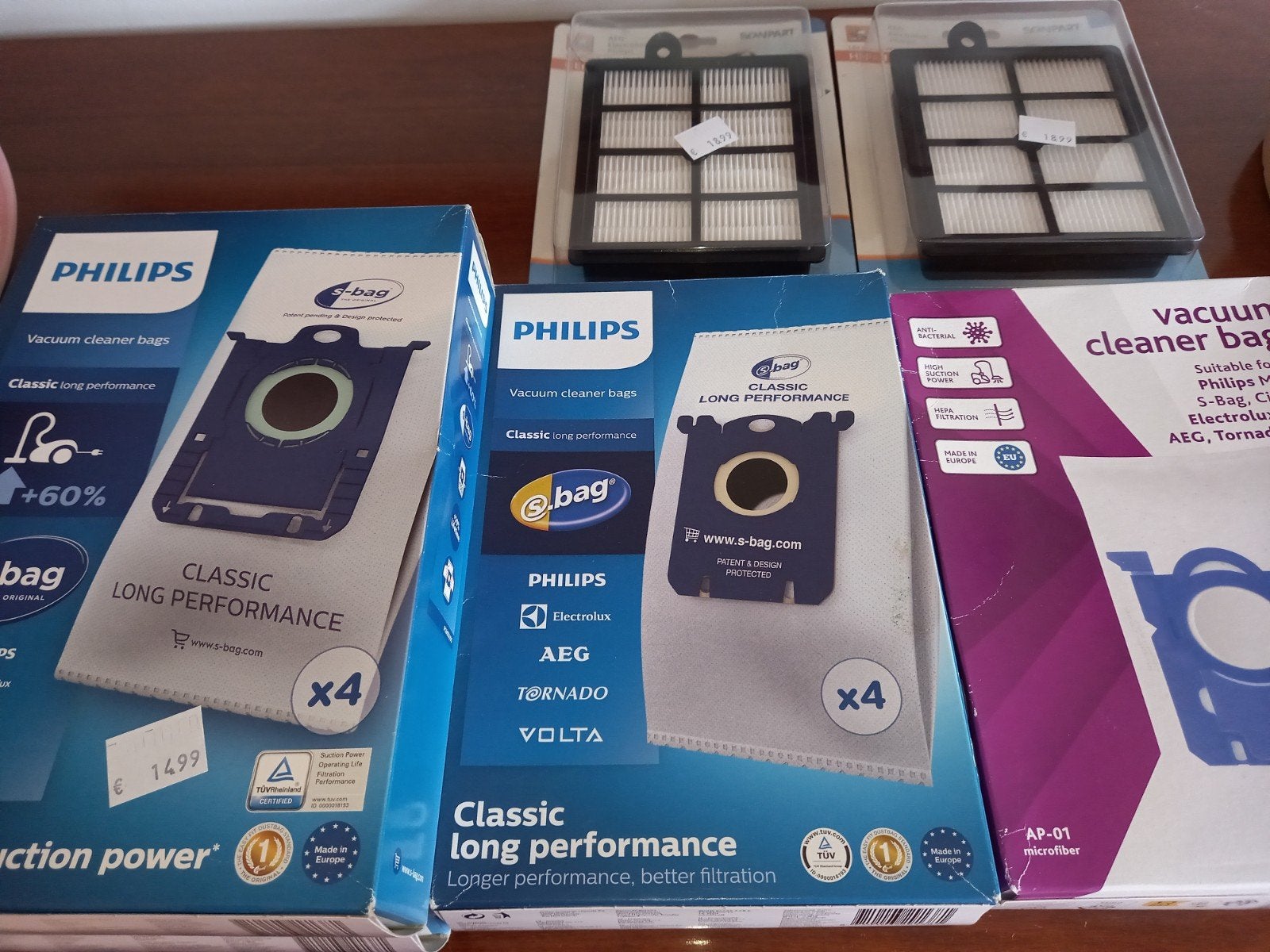 stofzuigerzakken Philips s-bag en hepa filters, Elektronische apparatuur, Ophalen of Verzenden, Nieuw, Philips
