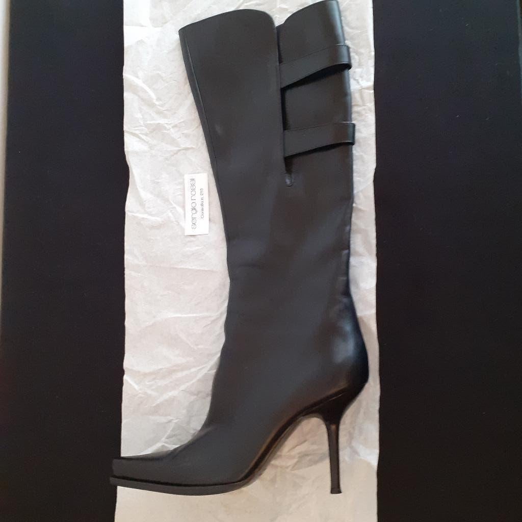 SERGIO ROSSI Zwarte laarzen AG8293.000 Maat: 40 Prijs: € 30, Enlèvement ou Envoi, Comme neuf, Sergio rosso, Bottes hautes