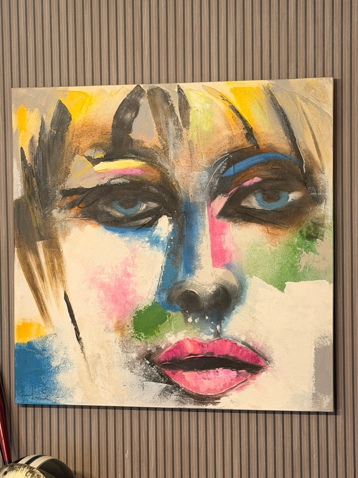 Joli visage de fille, Enlèvement, Peinture acrylique, Figures
