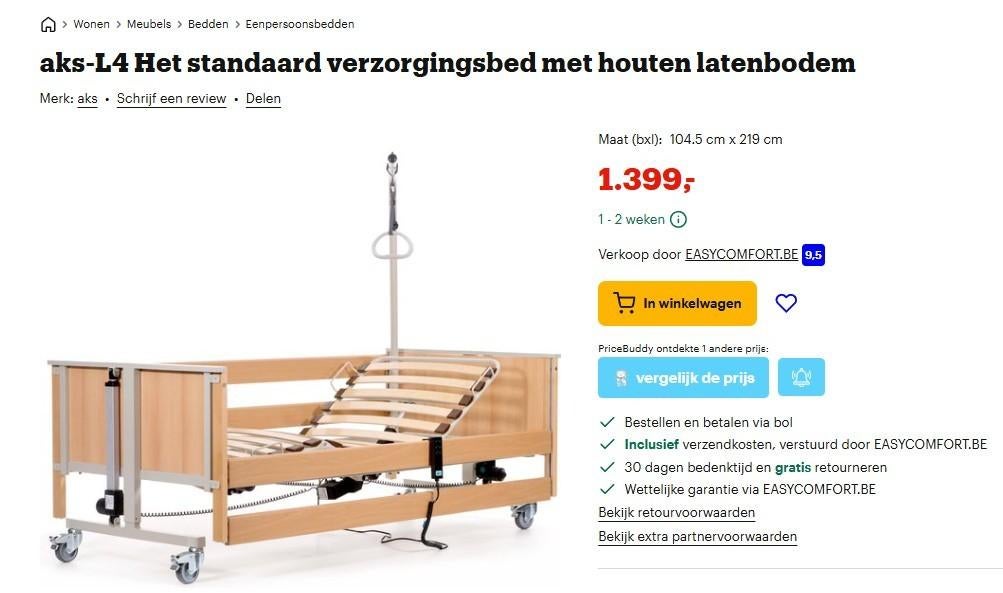 Elektrisch thuiszorgbed + matras incl. factuur en garantie, Ophalen, Zo goed als nieuw