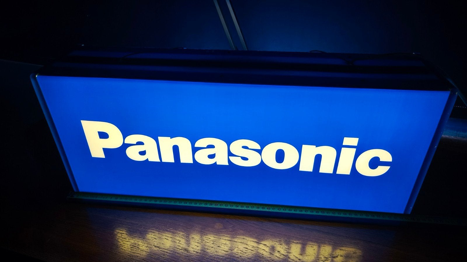 Panasonic reclame Sign Vintage Verlicht dubbelzijdig Retro, Verzamelen, Ophalen