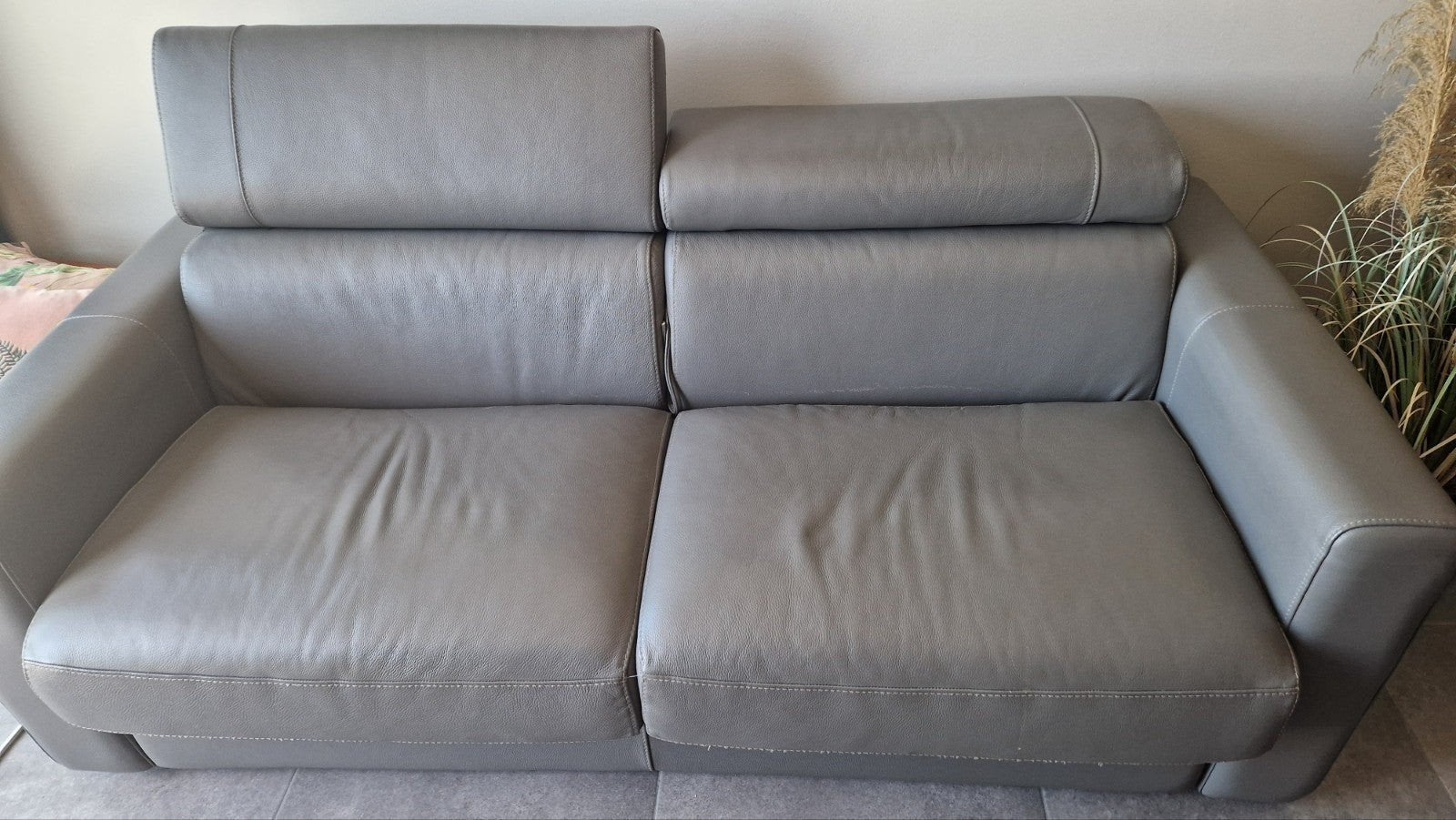 Lederen slaap zetel - Altaflex Italiaanse design, Huis en Inrichting, Ophalen, 150 tot 200 cm, Leer, Zo goed als nieuw