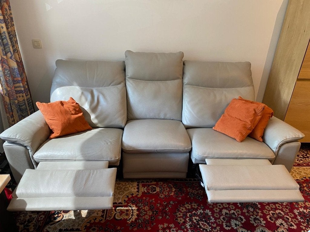 Zetels driezit met twee relaxdelen en een éénzit, Huis en Inrichting, Ophalen, Zo goed als nieuw, Leer, Hedendaags
