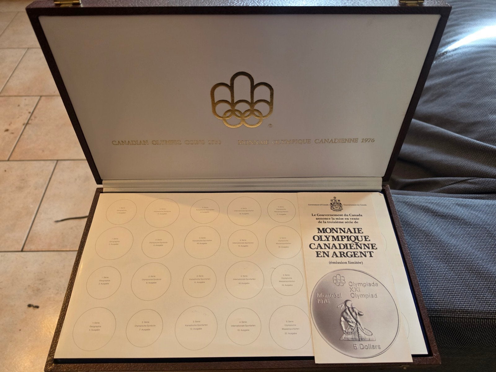 Coffret collection pièces argent jeux olympiques 1976, Enlèvement, Monnaie