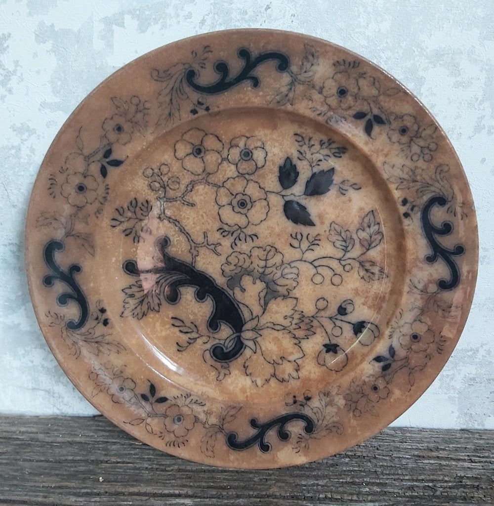 Prachtig antiek (eind1800) zwaar beboterd bord Boch Japonica, Antiek en Kunst, Ophalen of Verzenden