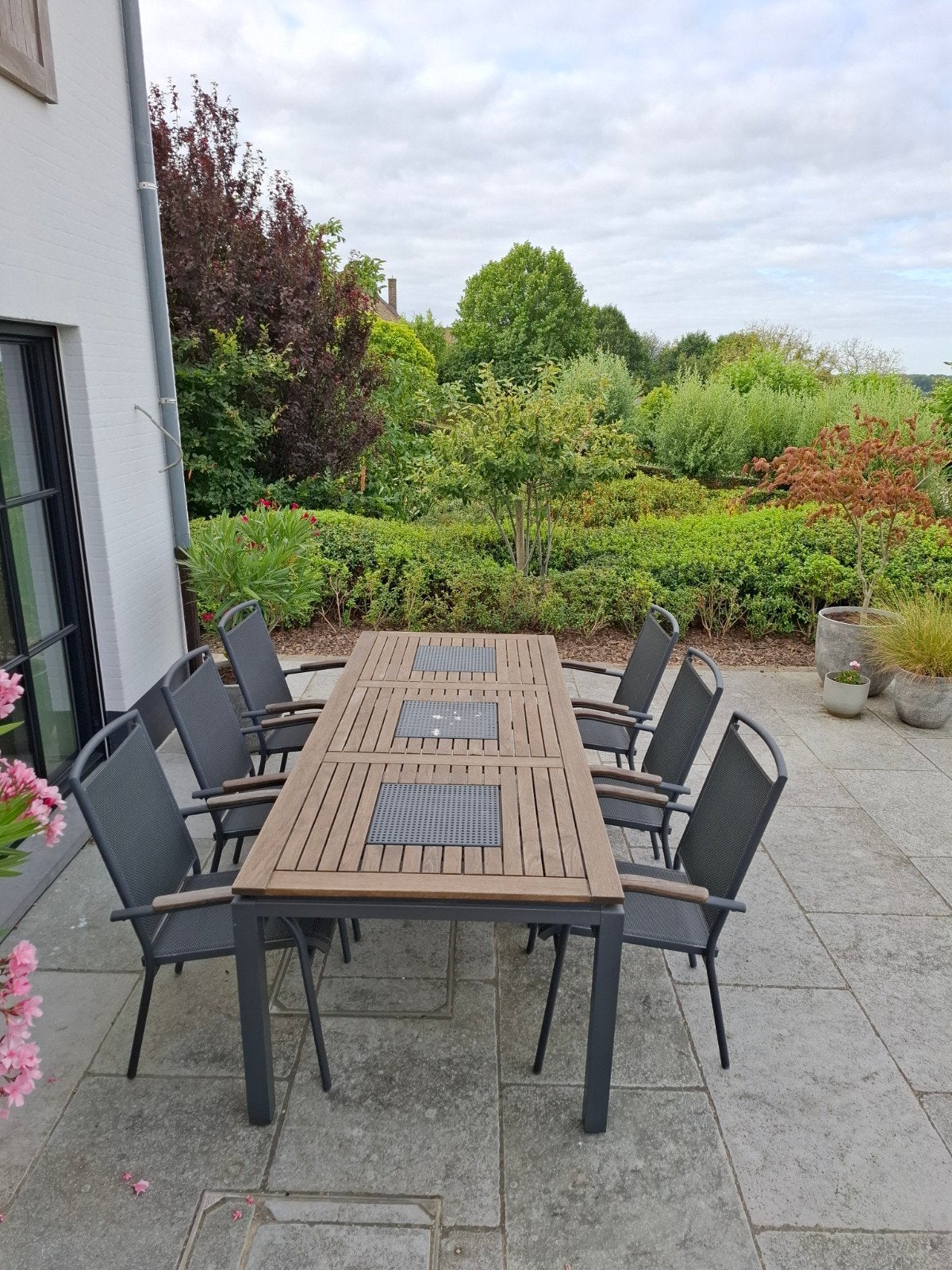 tuintafel met 8 stoelen, Ophalen, 8 zitplaatsen