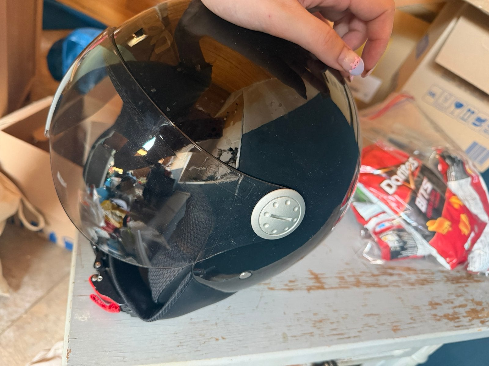 Brommer helm, Fietsen en Brommers, Ophalen, Zo goed als nieuw, Extra small of kleiner