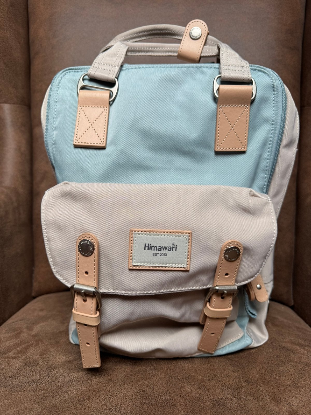 Himawari sondevoeding rugzak blauw/beige, Ophalen of Verzenden, Zo goed als nieuw, Overige merken