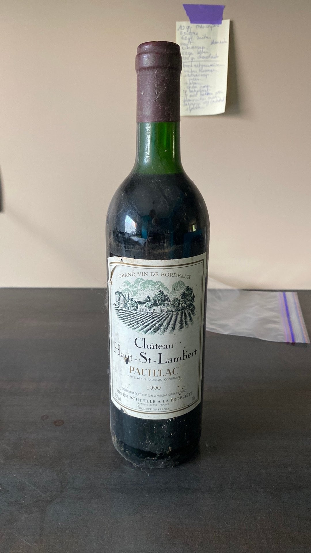 Château viticole Haut-St-Lambert Pauillac 1990, Enlèvement ou Envoi, Comme neuf