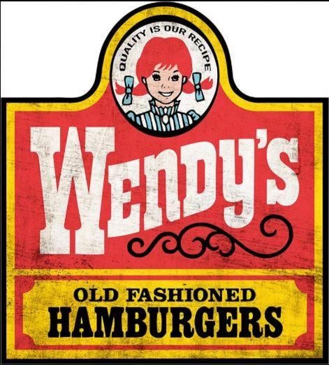grande plaque décoration publicitaire Wendy's Hamburgers USA, Collections, Marques & Objets publicitaires, Enlèvement ou Envoi