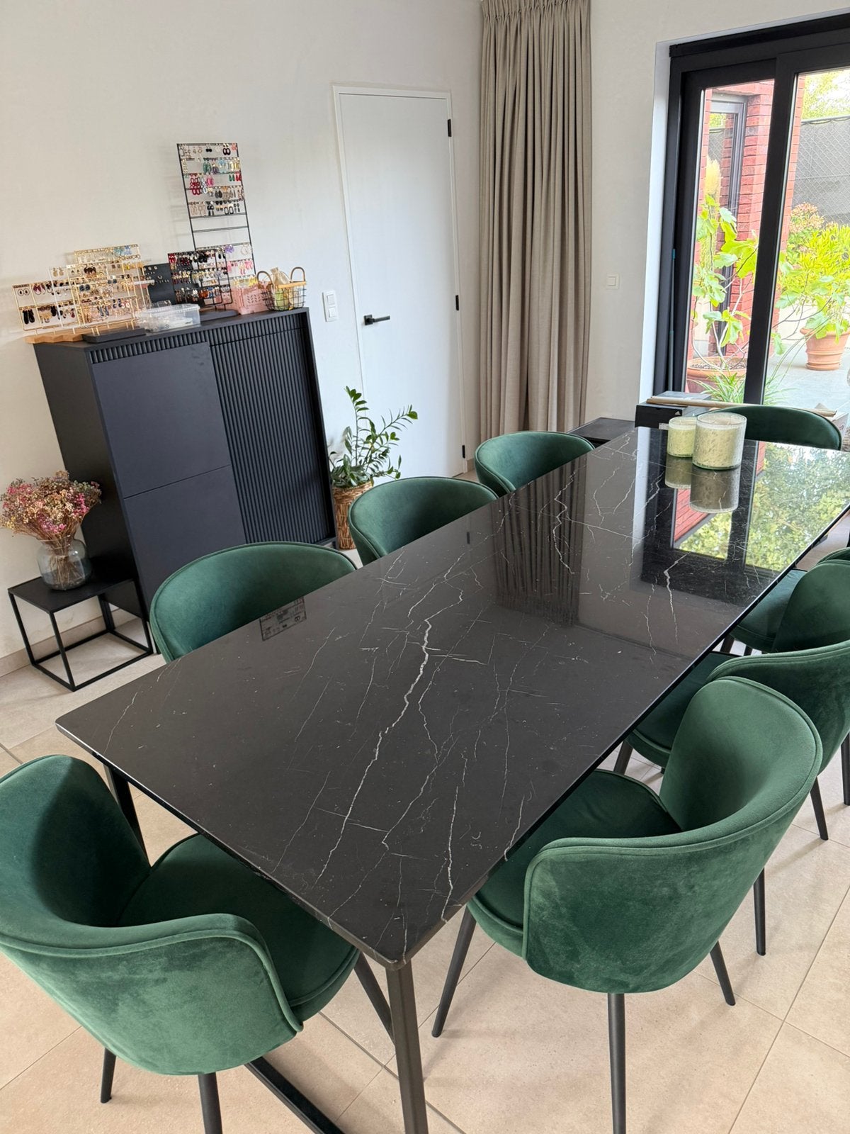 Eettafel zwarte marmer, Maison & Meubles, Comme neuf, Enlèvement, 50 à 100 cm, Modern