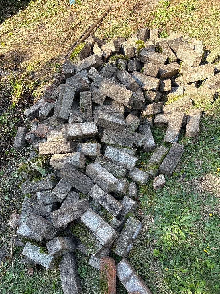 Betonklinkers grijs, Ophalen, Gebruikt, 5 tot 10 m², Klinkers