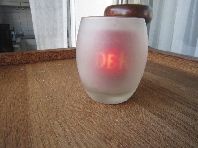 de koninck kaarsjes houder glas, Verzamelen, Biermerken, Ophalen, De Koninck