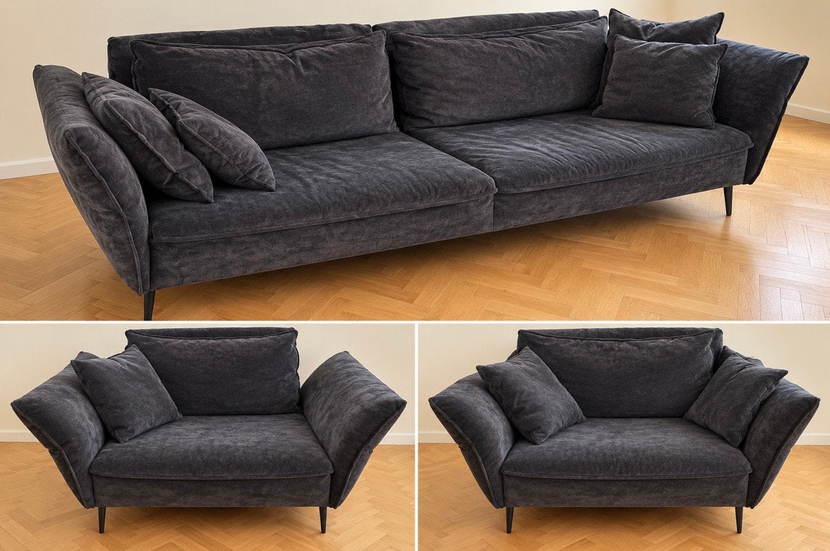 Salon complet gris de chez Belot, Huis en Inrichting, Ophalen, Zo goed als nieuw, Overige maten, Overige materialen