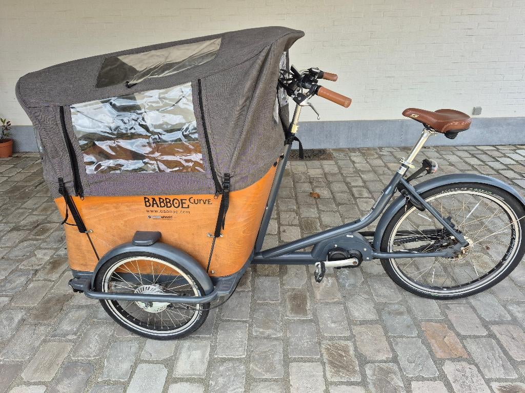Babboe Curve Mountain + peuterzitje + regentent +kussenset, Vélos & Vélomoteurs, Vélos | Vélos avec bac, Utilisé, Autres marques