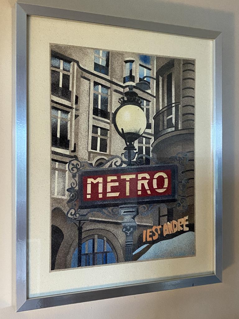 Cadre peinture sur sable "Métro", Enlèvement