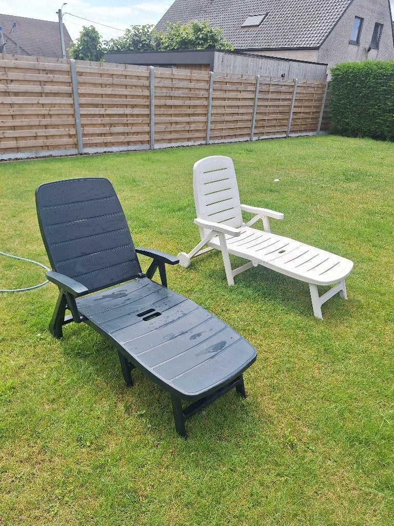 Ligbedden, Jardin & Terrasse, Chaises longues, Enlèvement, Utilisé, Synthétique, Mobile